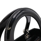 Dior Cannage Tote 2-Way Shoulder Bag Patent Leather Black Pink Gray — view 6
