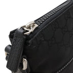 Gucci GG Nylon Shoulder Bag Crossbody Depth Leather Black Gray — view 4