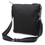 Gucci GG Nylon Shoulder Bag Crossbody Depth Leather Black Gray — view 2