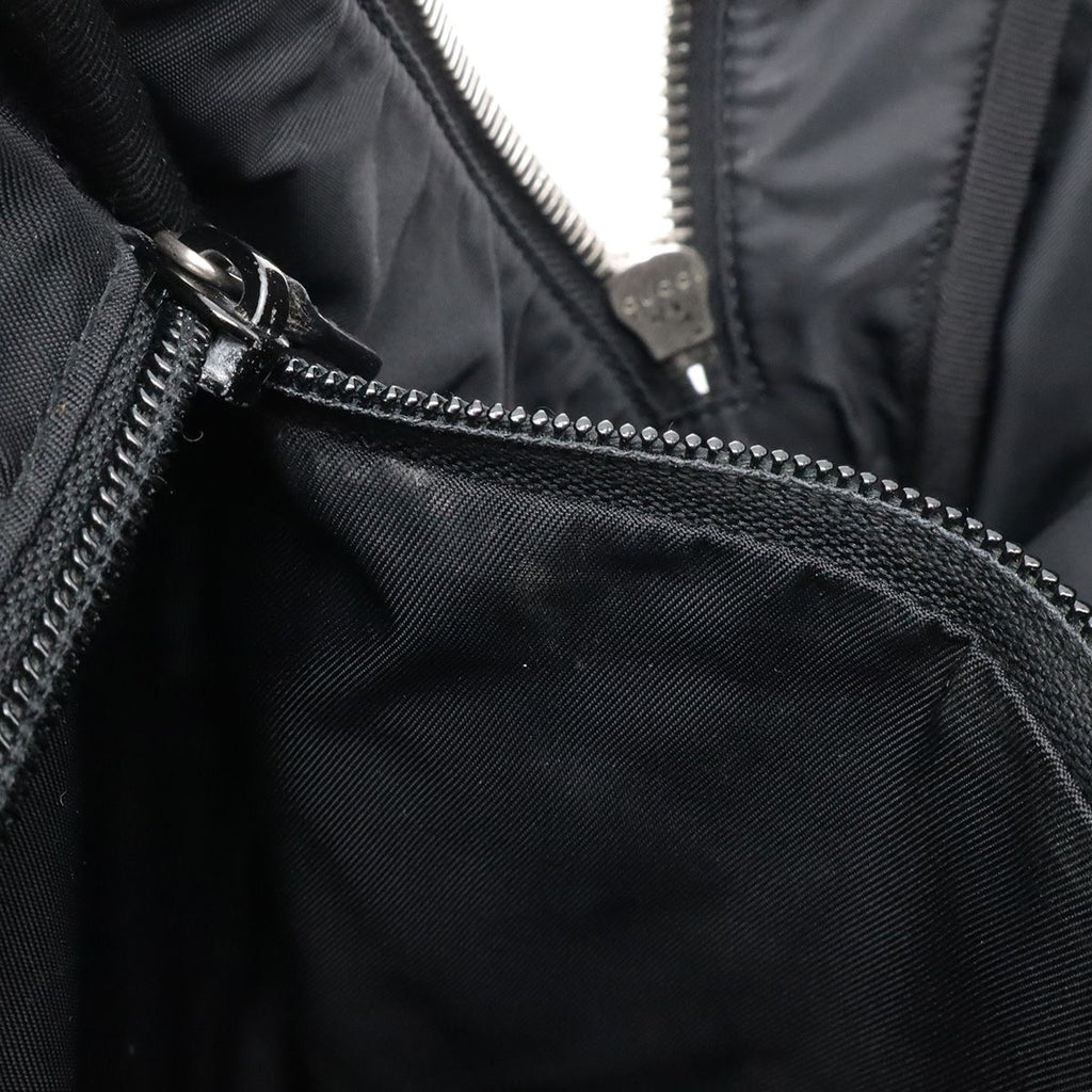 Gucci Sherry Backpack Leather Canvas Black Green Red — view 9