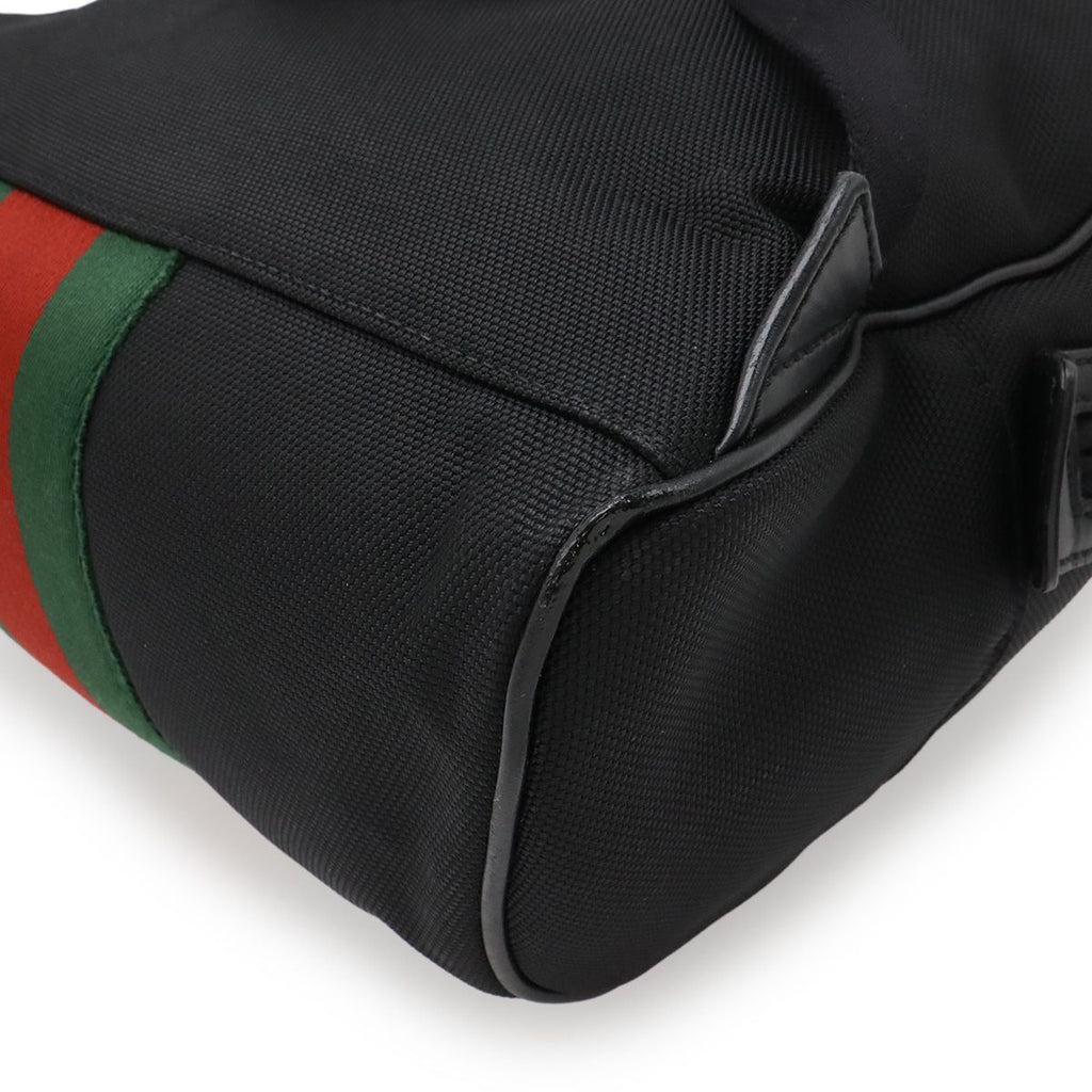 Gucci Sherry Backpack Leather Canvas Black Green Red — view 3