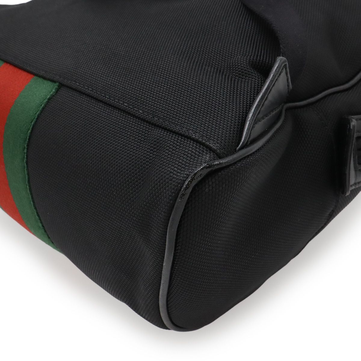 Gucci Sherry Backpack Leather Canvas Black Green Red — view 3