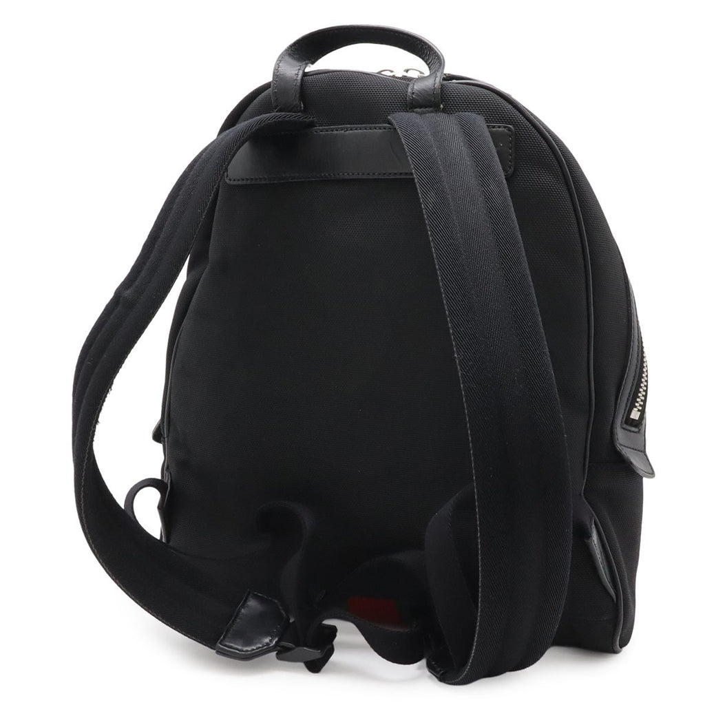 Gucci Sherry Backpack Leather Canvas Black Green Red — view 2