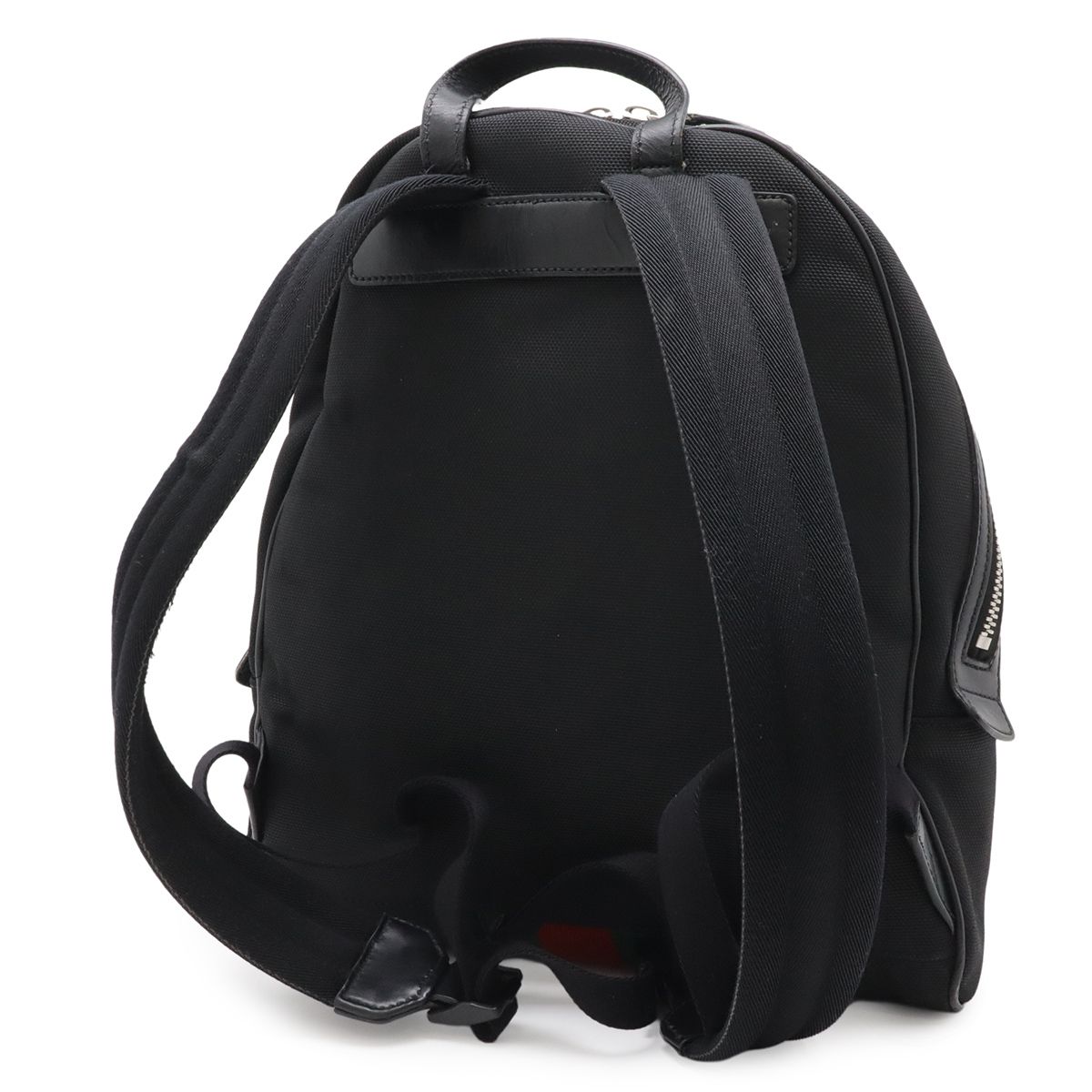 Gucci Sherry Backpack Leather Canvas Black Green Red — view 2