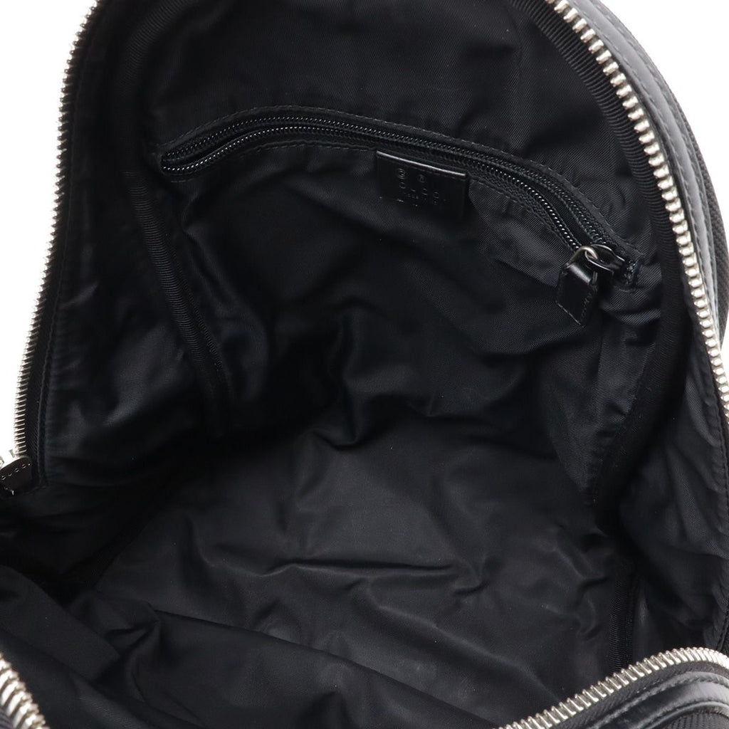 Gucci Sherry Backpack Leather Canvas Black Green Red — view 7