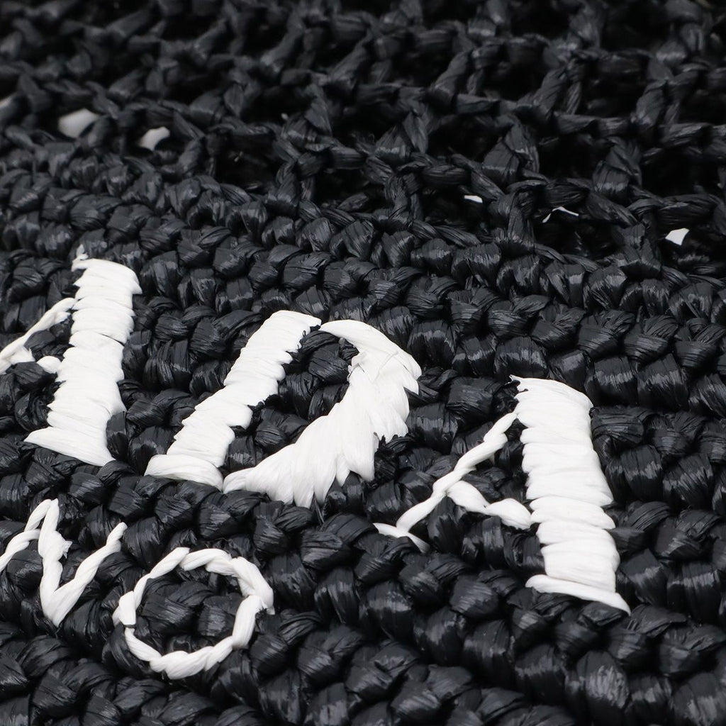 Prada Crochet Logo Tote Shoulder Black White — view 4