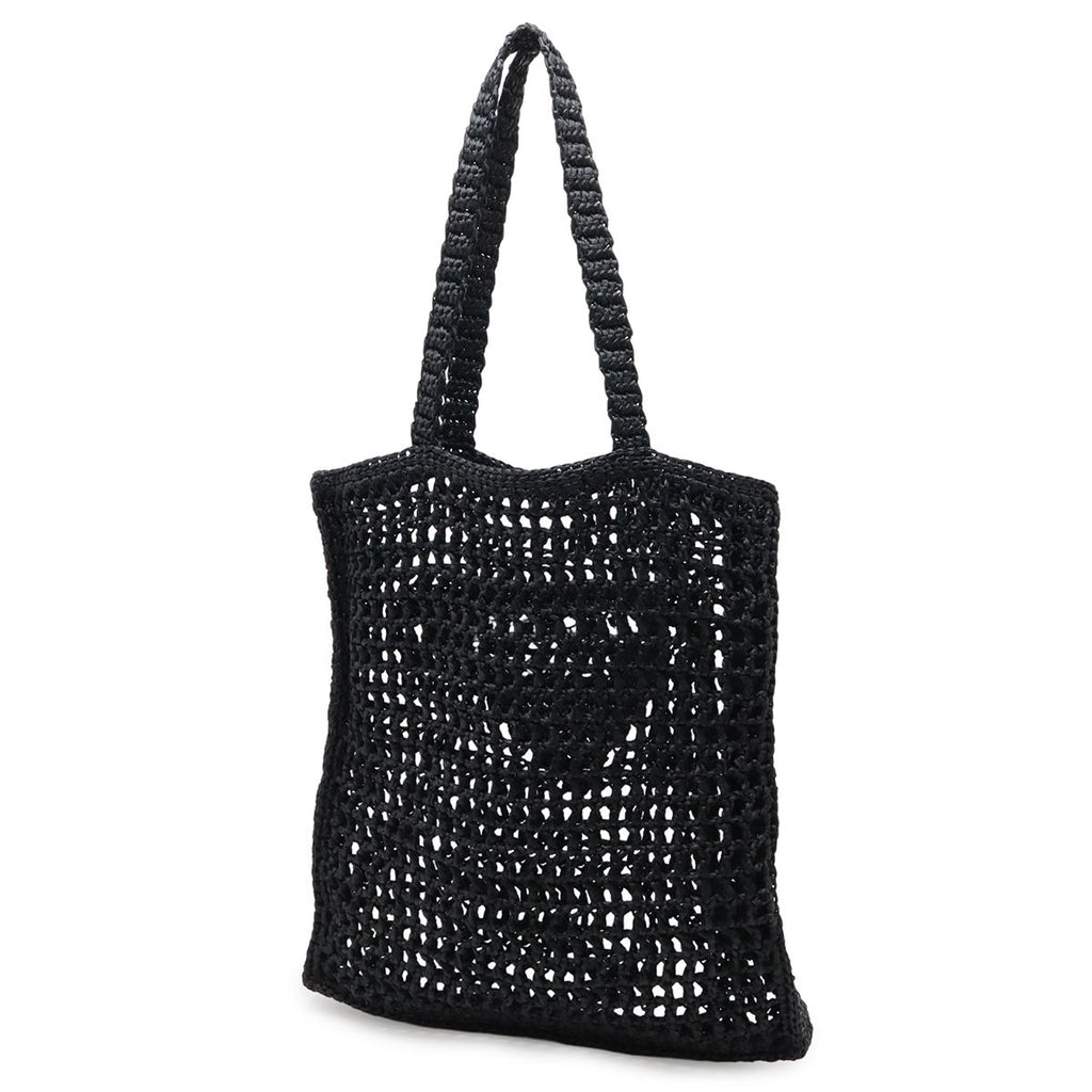 Prada Crochet Logo Tote Shoulder Black White — view 2
