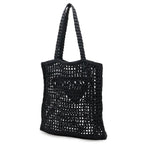Prada Crochet Logo Tote Shoulder Black White — view 2