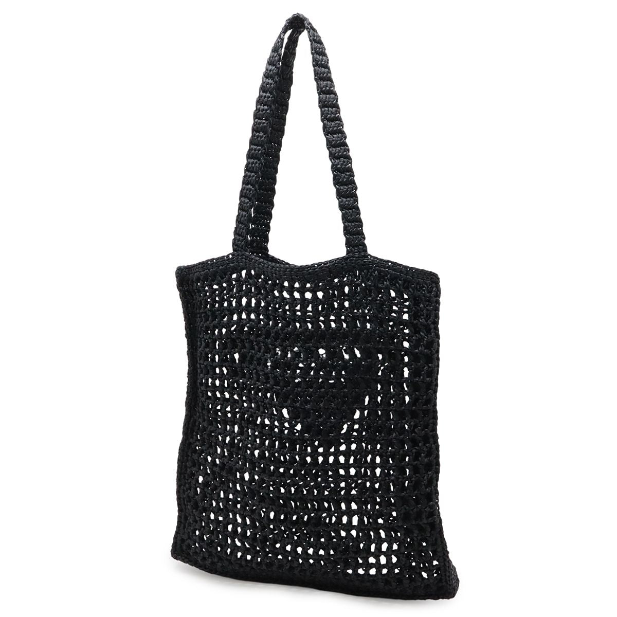 Prada Crochet Logo Tote Shoulder Black White — view 2