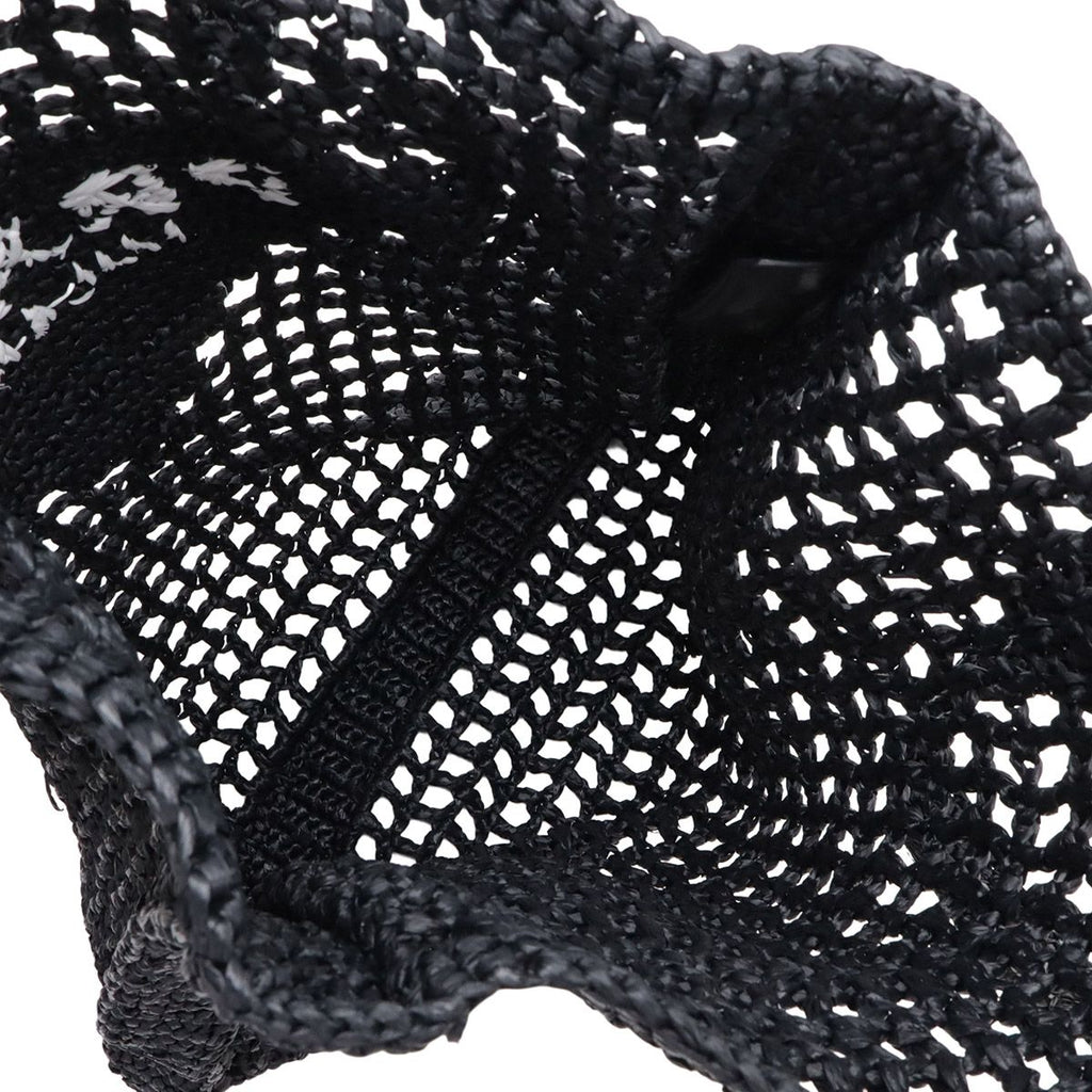 Prada Crochet Logo Tote Shoulder Black White — view 6