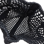 Prada Crochet Logo Tote Shoulder Black White — view 6