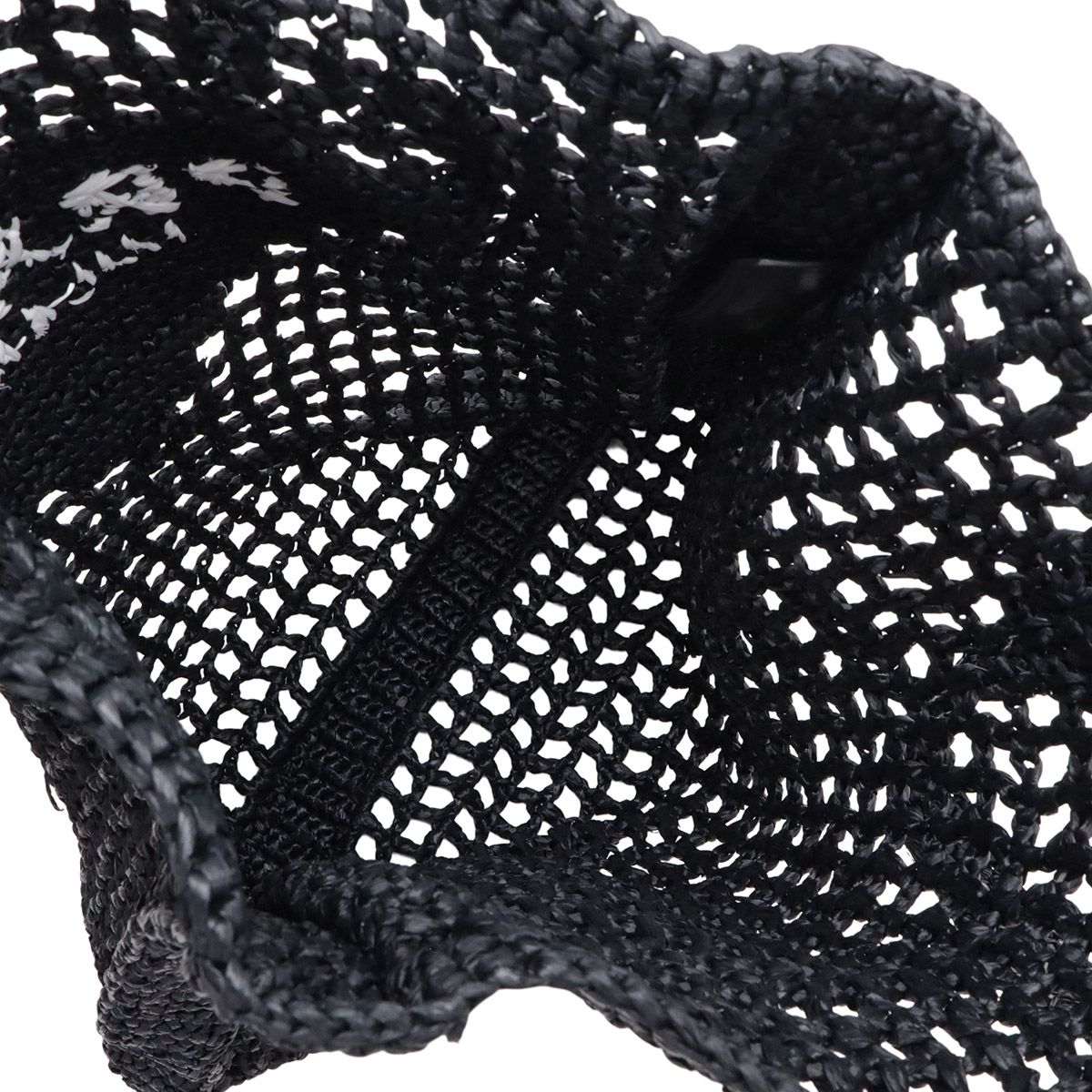 Prada Crochet Logo Tote Shoulder Black White — view 6