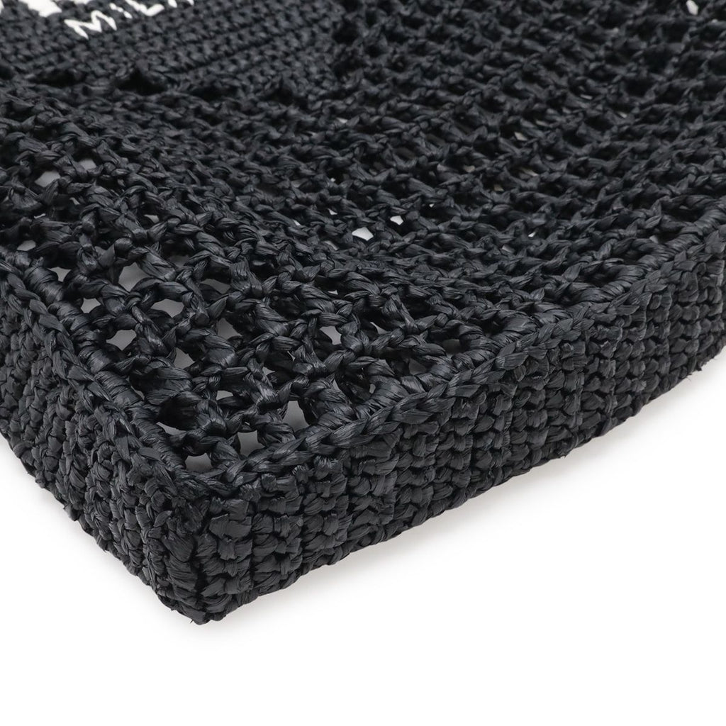 Prada Crochet Logo Tote Shoulder Black White — view 3