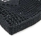 Prada Crochet Logo Tote Shoulder Black White — view 3