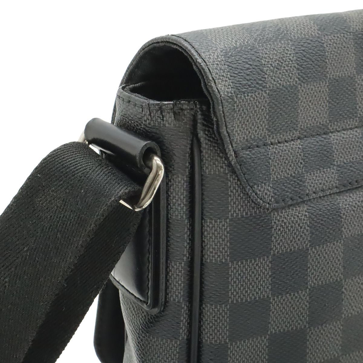 Louis Vuitton Damier Graphite District PM Shoulder Bag Black Gray — view 8