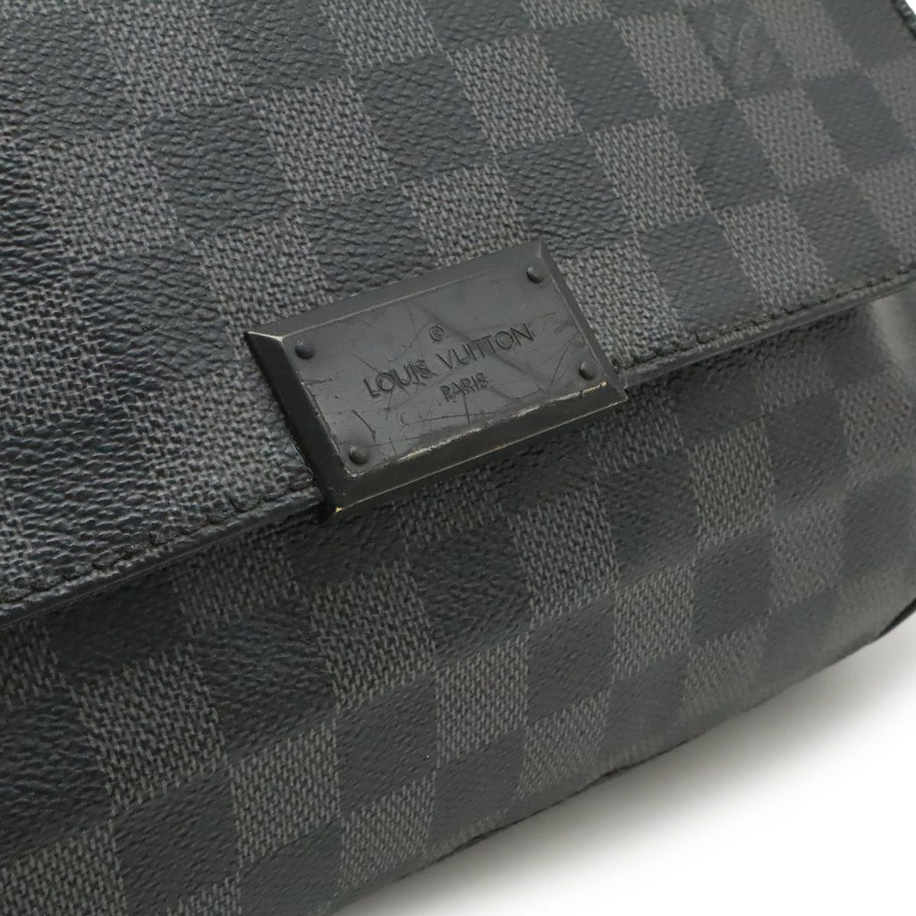 Louis Vuitton Damier Graphite District PM Shoulder Bag Black Gray — view 9