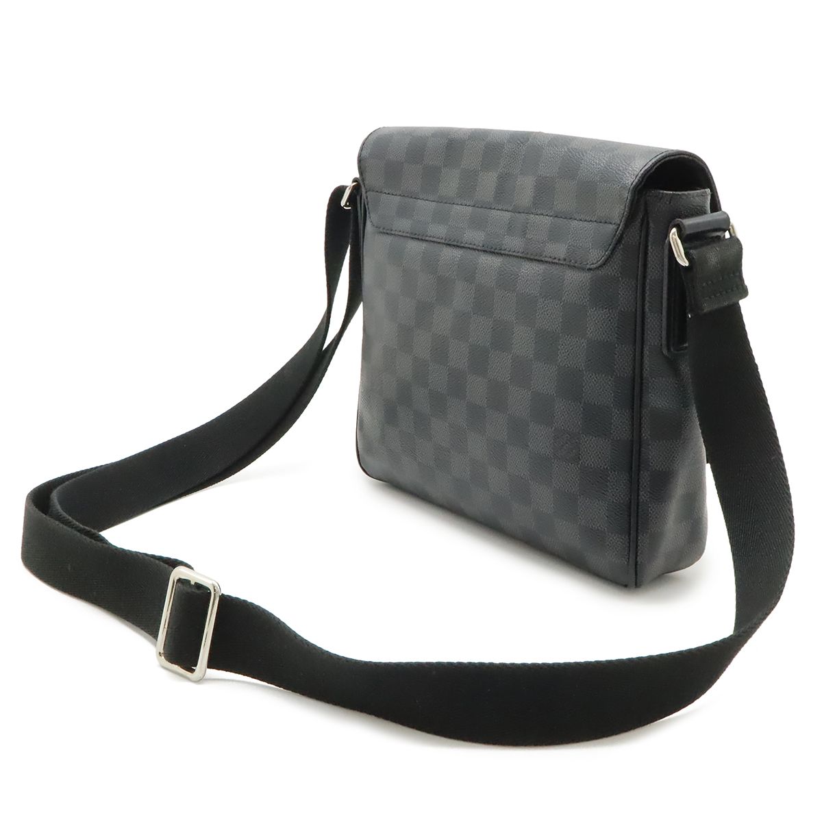 Louis Vuitton Damier Graphite District PM Shoulder Bag Black Gray — view 2