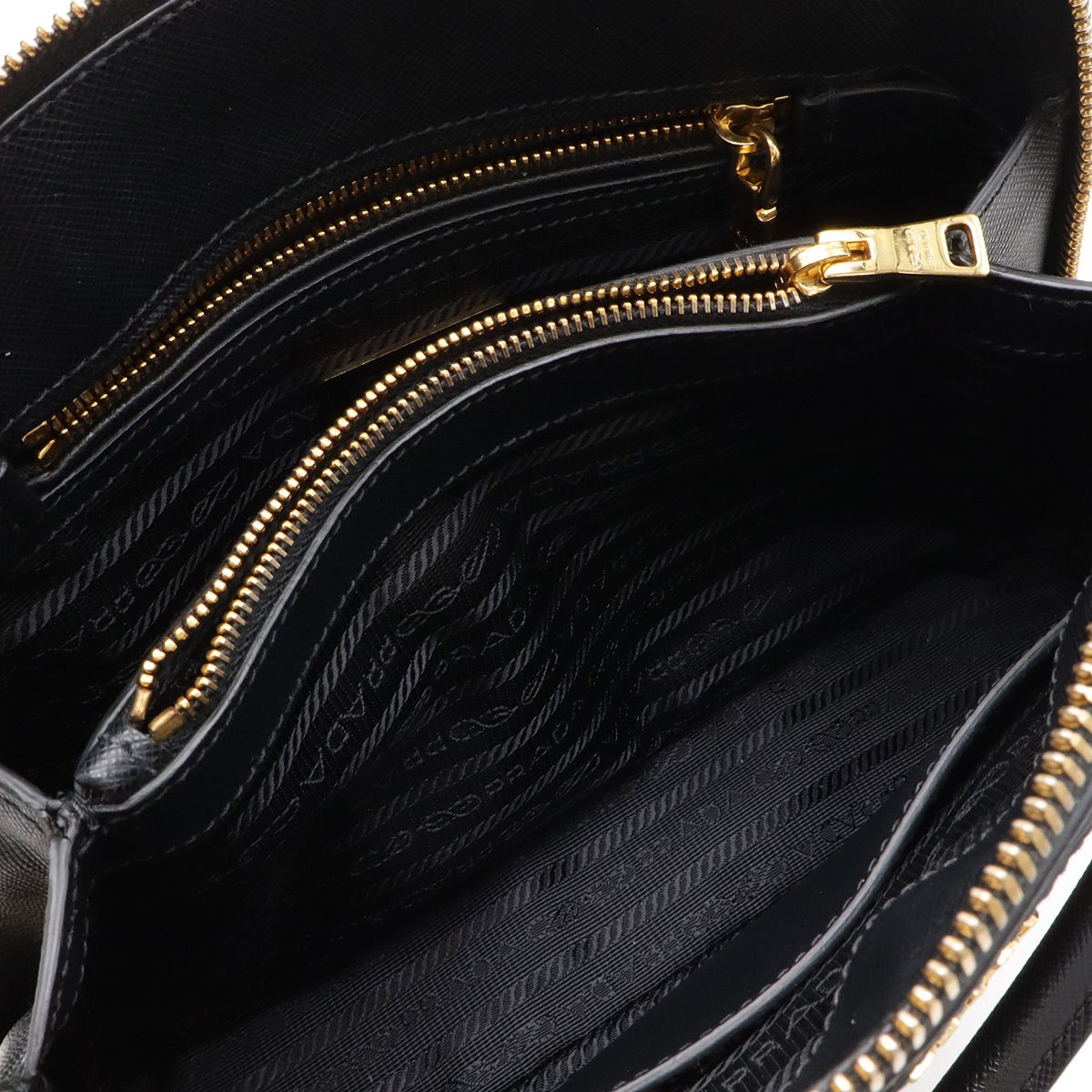 Prada Promenade Triangle Logo 2-Way Shoulder Bag Saffiano Leather Nero — view 7