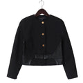 Louis Vuitton Boxy Jacket 38 Lamb Leather Trim Belt Gold Button