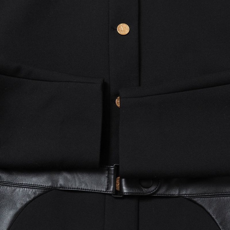 Louis Vuitton Boxy Jacket 38 Lamb Leather Trim Belt Gold Button