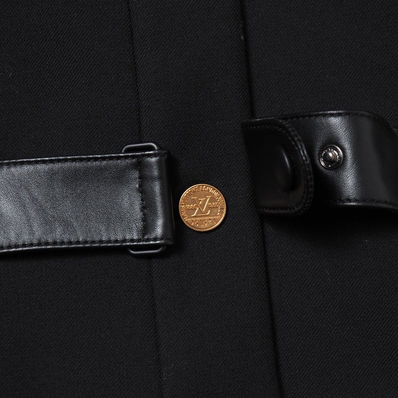 Louis Vuitton Boxy Jacket 38 Lamb Leather Trim Belt Gold Button