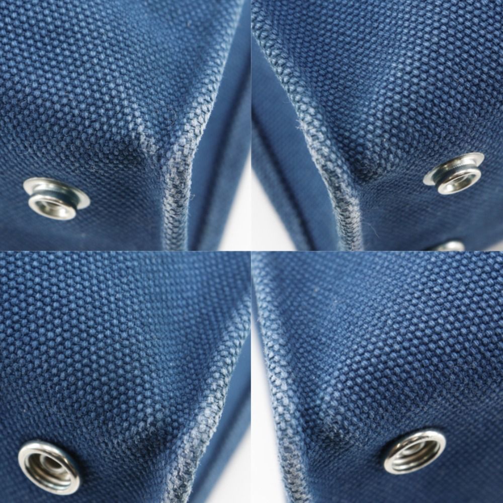 Hermes Cabas Mirror PM Medle Canvas Navy L Handbag Blue — view 4
