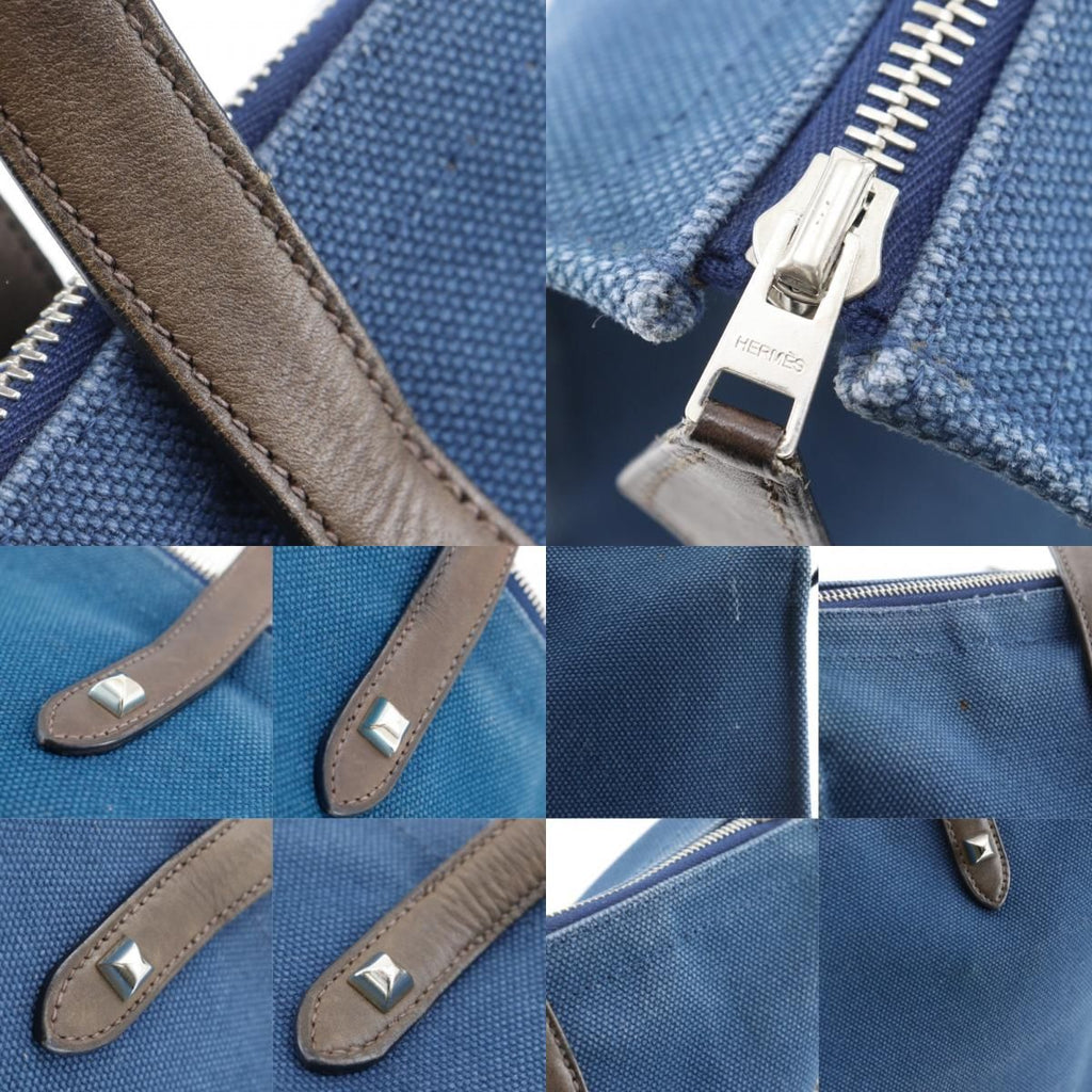 Hermes Cabas Mirror PM Medle Canvas Navy L Handbag Blue — view 9
