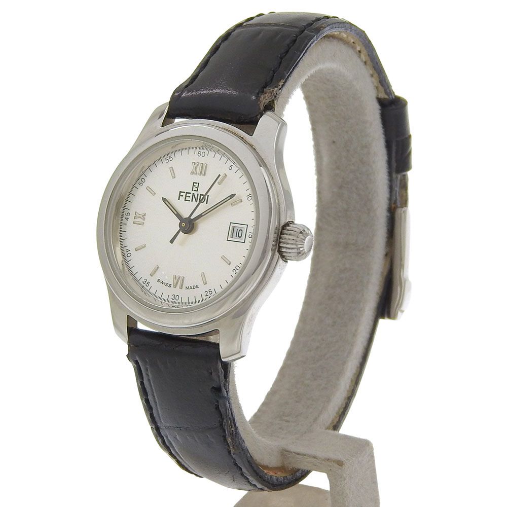 Fendi Orologi Stainless Steel Leather Quartz Analog Display Watch — view 2