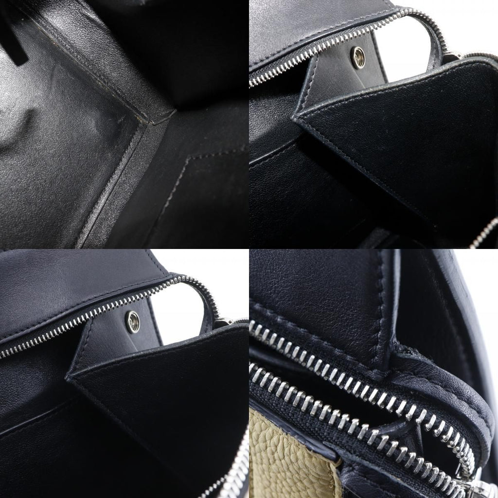 Celine Edge Bicolor Leather Black Beige Shoulder Bag — view 9
