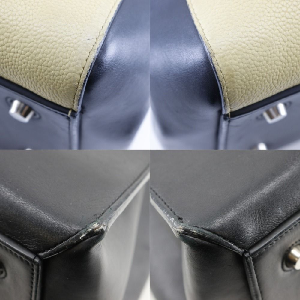 Celine Edge Bicolor Leather Black Beige Shoulder Bag — view 4