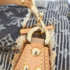 Louis Vuitton Patchwork Postie Messenger Bag Monogram Denim Gray — view 4