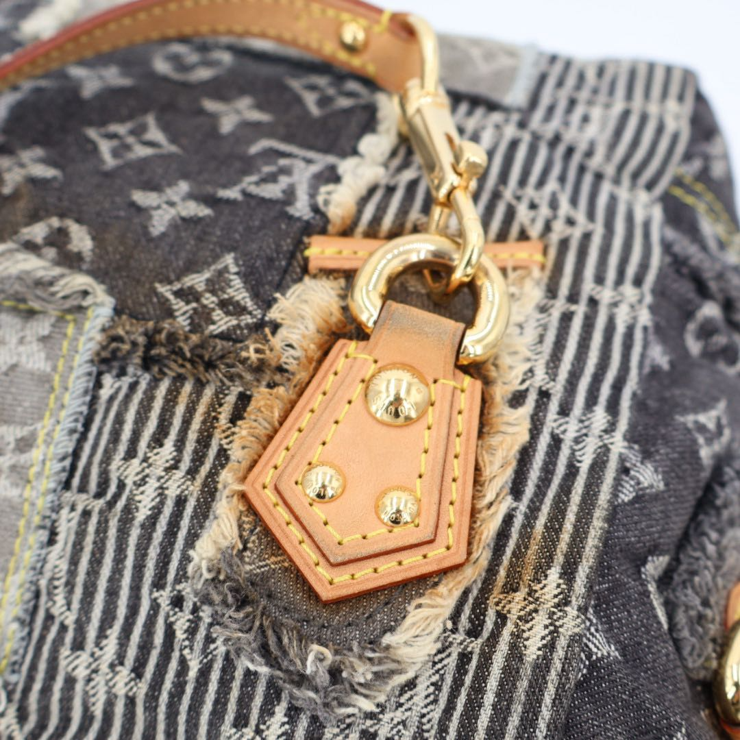 Louis Vuitton Patchwork Postie Messenger Bag Monogram Denim Gray — view 5