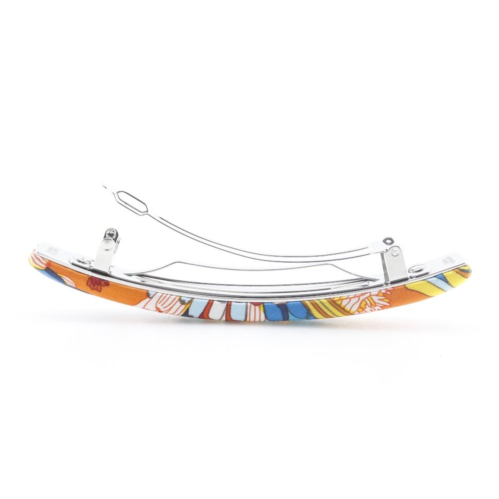 Hermes Silk Orange Multicolor Barrette — view 3
