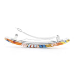 Hermes Silk Orange Multicolor Barrette — view 3