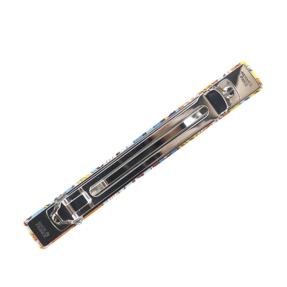 Hermes Silk Orange Multicolor Barrette — view 2