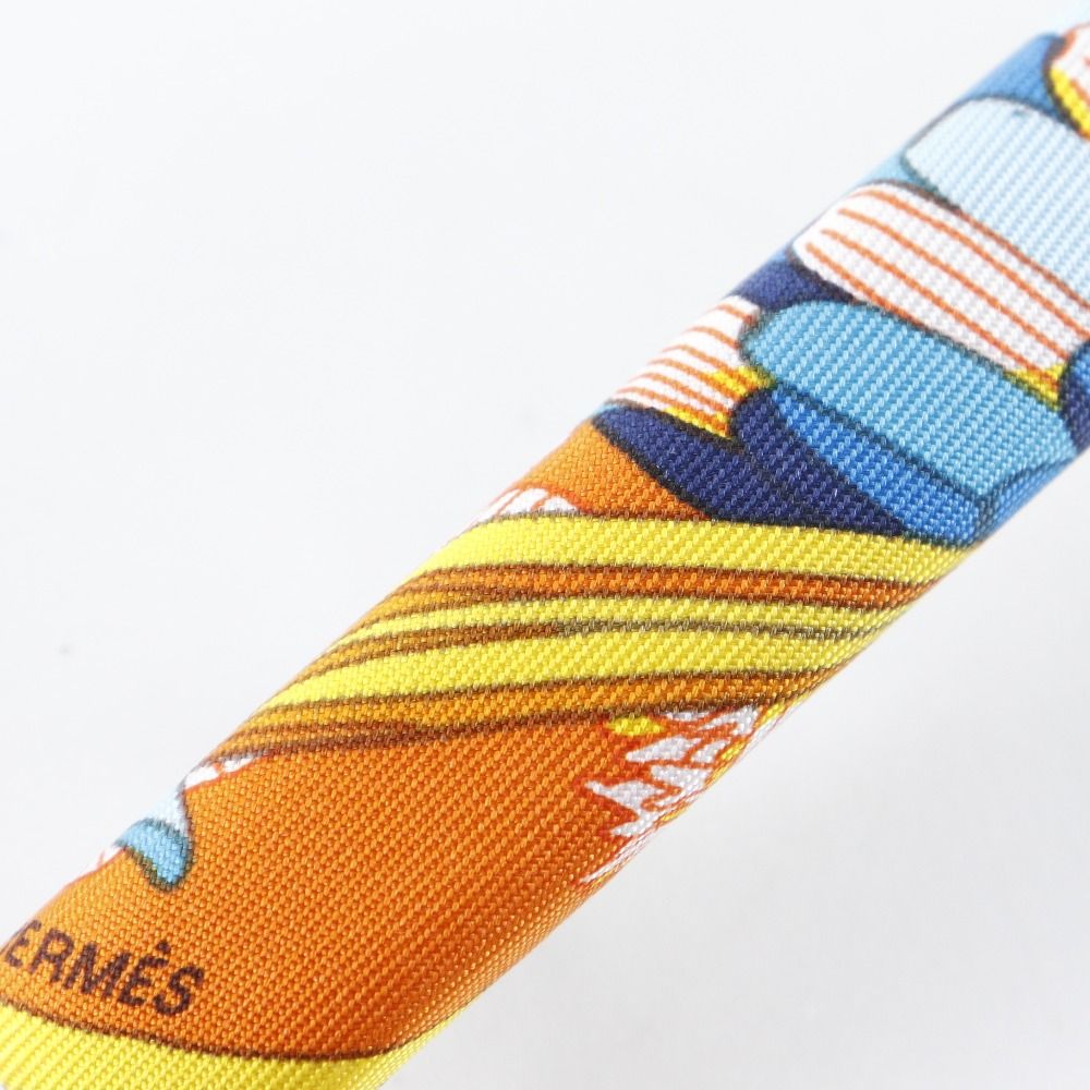 Hermes Silk Orange Multicolor Barrette — view 7