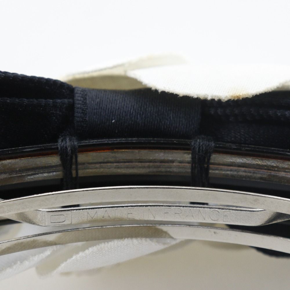 Chanel Camellia Ribbon Satin Black White Barrette — view 7