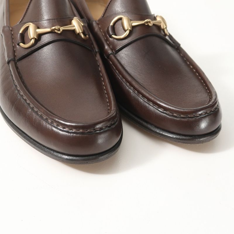 Gucci Loafers Bit Slip on Shoes Brown