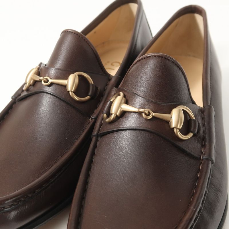Gucci Loafers Bit Slip on Shoes Brown