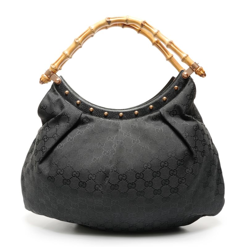 Gucci Handbag Black Bamboo Handle