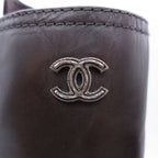 Chanel Boots Combat Lace Up Quilted Leather Chain Decoration Cap Toe 38 — view 7