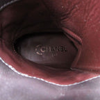 Chanel Boots Combat Lace Up Quilted Leather Chain Decoration Cap Toe 38 — view 8
