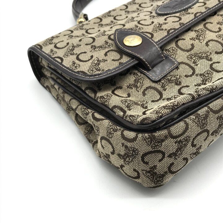 Celine C Macadam Canvas Hand Brown Purse — view 5