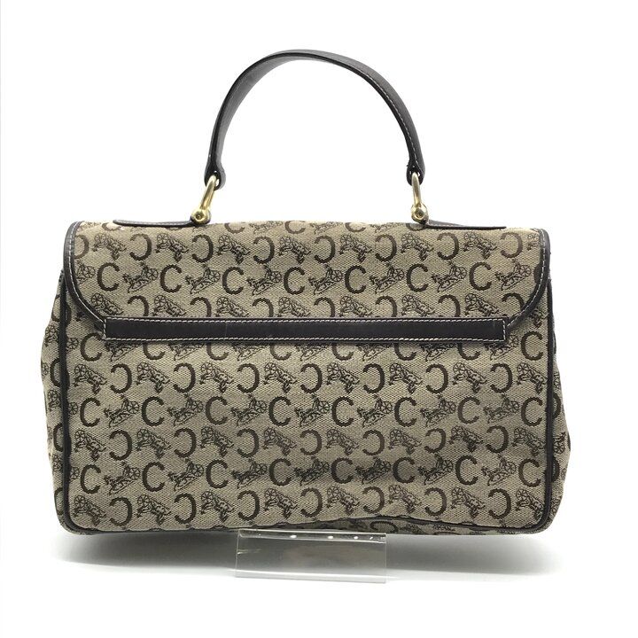 Celine C Macadam Canvas Hand Brown Purse — view 3
