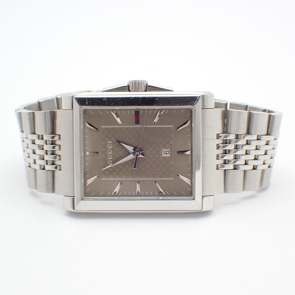 Gucci Timeless Rectangle Quartz Watch Brown Dial SS — view 2