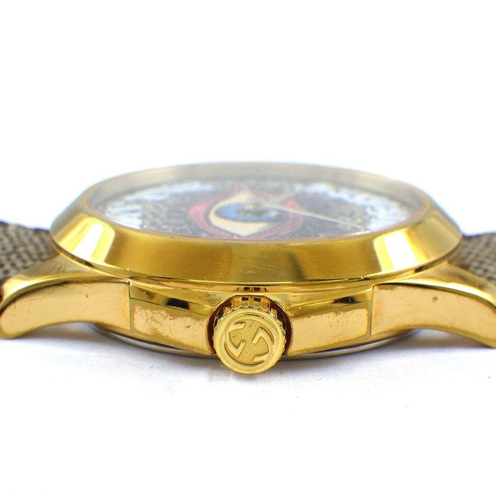 Gucci Watch Timeless 126.4 Eye Motif Beige Brown GG Supreme Dial SS — view 2