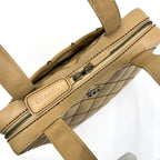 Chanel Shoulder Bag Wild Stitch Beige Brown Leather Gold Stitching — view 7
