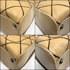 Chanel Shoulder Bag Wild Stitch Beige Brown Leather Gold Stitching — view 3