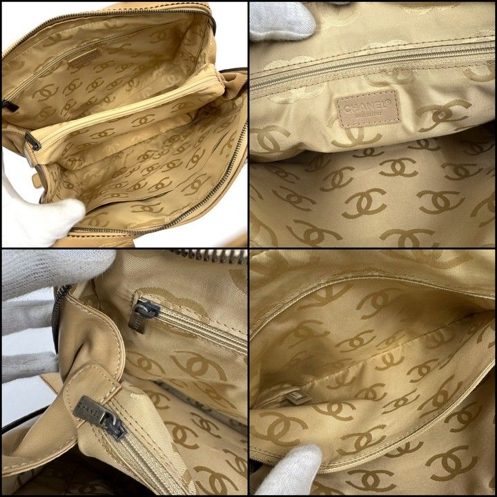 Chanel Shoulder Bag Wild Stitch Beige Brown Leather Gold Stitching — view 8