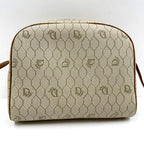 Dior Honeycomb Shoulder Bag Leather Gray Brown Gold — view 2